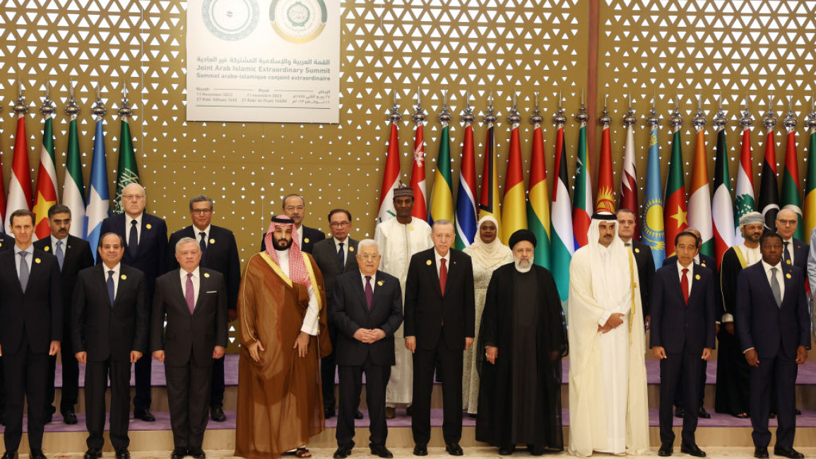 57 representatives from the two blocs took part in the joint emergency session, hosted in Riyadh, Saudi Arabia [Photo by Mustafa Kamaci/Anadolu via Getty Images]